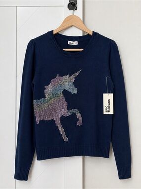 Epic Threads Girls Unicorn Rhinestone Knit Sweater XL NWT
